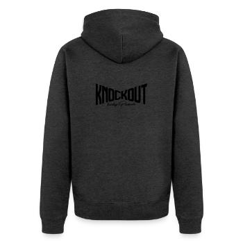 knockout lucky punch sticker sticker hooligan - Unisex Premium Organic Zip Hoodie - heather anthracite - Back - Nico (187cm)