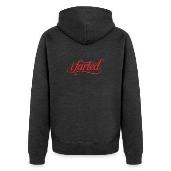 J’ai pété - Logo Funny Gen Alpha - Veste à capuche bio Premium Unisexe - anthracite chiné - Dos - Nico (187cm)