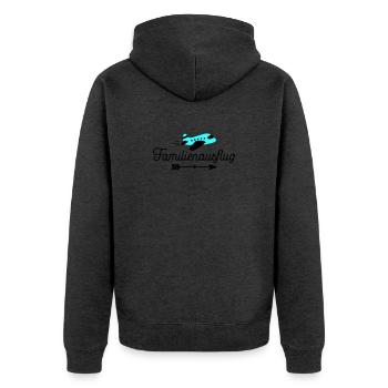 Familienausflug - Unisex Premium Bio Zip Hoodie - Anthrazit meliert - Hinten - Nico (187cm)
