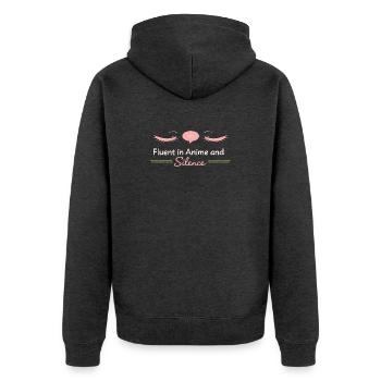 Anime-introvert Weeb Stubenhocker - Unisex Premium Bio Zip Hoodie - Anthrazit meliert - Hinten - Nico (187cm)
