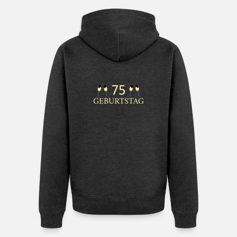 75e anniversaire 75 ans - Veste à capuche bio Premium Unisexe - anthracite chiné
