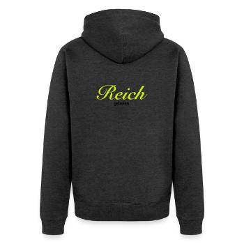 Reich geboren | vermögend | reich | Geburt | - Veste à capuche bio Premium Unisexe - anthracite chiné - Dos - Nico (187cm)
