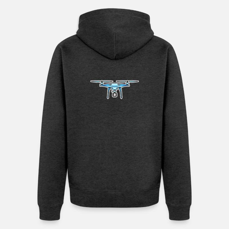 Drone Drone Drones - Unisex Premium Organic Zip Hoodie - heather anthracite