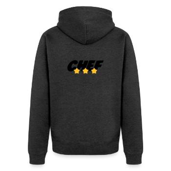 Chef - Cuisine - Patron - Boss - Cooking - Food - Unisex Premium Organic Zip Hoodie - heather anthracite - Back - Nico (187cm)