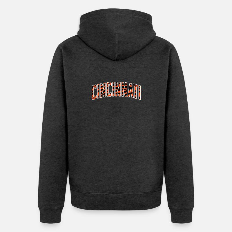 Cincinnati Tiger Stripe - Veste à capuche bio Premium Unisexe - anthracite chiné