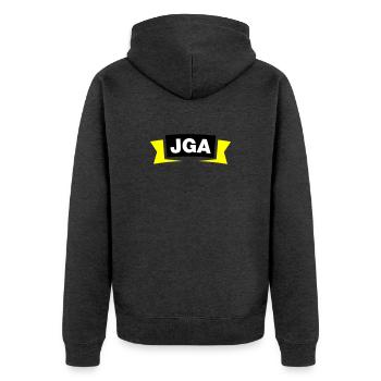 Bachelor Party Emblem / Logo - Unisex Premium Organic Zip Hoodie - heather anthracite - Back - Nico (187cm)
