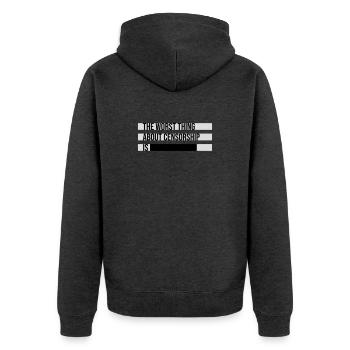 Le pire dans la censure, c’est l’ironie amusante - Veste à capuche bio Premium Unisexe - anthracite chiné - Dos - Nico (187cm)