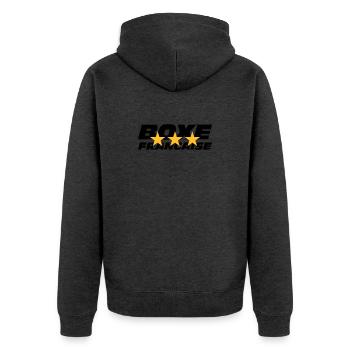 Boxe Francaise - Veste à capuche bio Premium Unisexe - anthracite chiné - Dos - Nico (187cm)