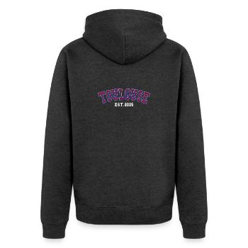 Toulouse Est. 2005 - Veste à capuche bio Premium Unisexe - anthracite chiné - Dos - Nico (187cm)
