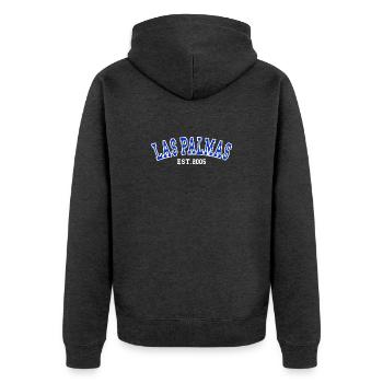 Las Palmas Est. 2005 - Unisex Premium Bio Zip Hoodie - Anthrazit meliert - Hinten - Nico (187cm)
