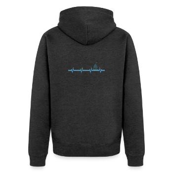Segeln Segler Segelboot Katamaran Besitzer Skipper - Unisex Premium Bio Zip Hoodie - Anthrazit meliert - Hinten - Nico (187cm)