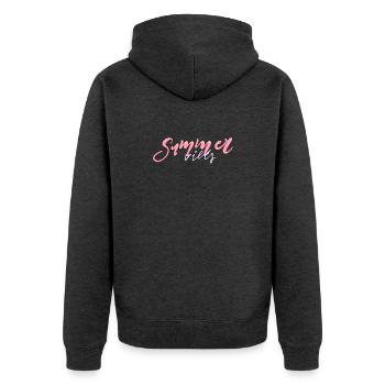 Summer Vibes – Neon Hand Lettering - Unisex Premium Organic Zip Hoodie - heather anthracite - Back - Nico (187cm)