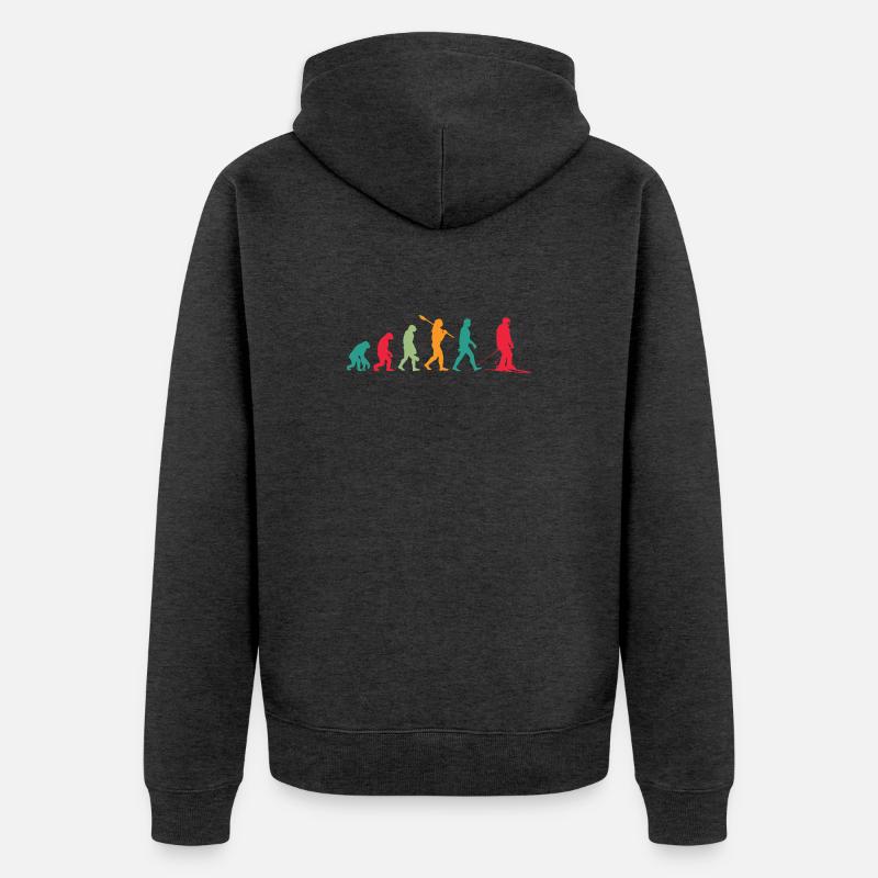 Evolution Ski - Unisex Premium Bio Zip Hoodie - Anthrazit meliert