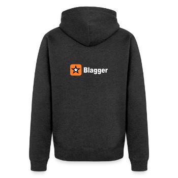 big blagger star - Unisex Premium Organic Zip Hoodie - heather anthracite - Back - Nico (187cm)
