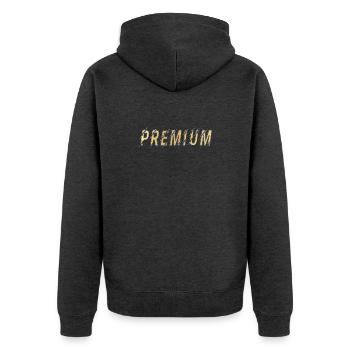 Premium edition super Qualität - Unisex Premium Bio Zip Hoodie - Anthrazit meliert - Hinten - Nico (187cm)
