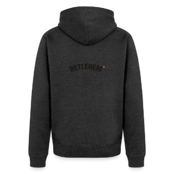 betlehem - Unisex Premium Bio Zip Hoodie - Anthrazit meliert - Hinten - Nico (187cm)