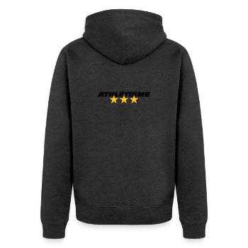 Track and Field - Unisex Premium Bio Zip Hoodie - Anthrazit meliert - Hinten - Nico (187cm)