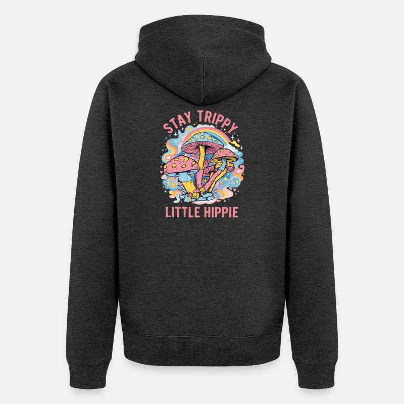 Reste Petit Art psychédélique hippie psychédélique - Veste à capuche bio Premium Unisexe - anthracite chiné