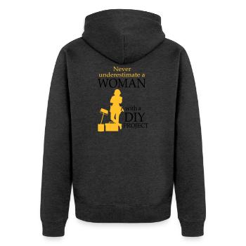 2541614 128189769 DIY - Veste à capuche bio Premium Unisexe - anthracite chiné - Dos - Nico (187cm)