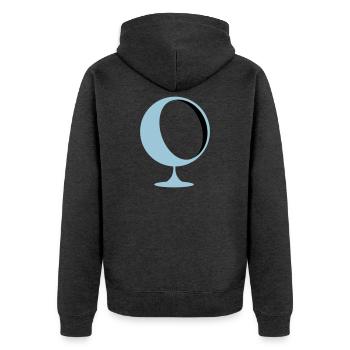 retro lounge chair eames panton - Unisex Premium Bio Zip Hoodie - Anthrazit meliert - Hinten - Nico (187cm)