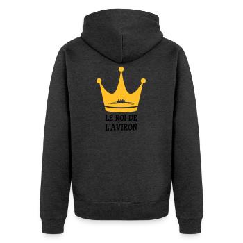 Rowing / Rower / Rudern / Ruderer - Unisex Premium Bio Zip Hoodie - Anthrazit meliert - Hinten - Nico (187cm)