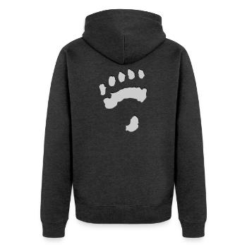 Eisbärtatze - Unisex Premium Bio Zip Hoodie - Anthrazit meliert - Hinten - Nico (187cm)
