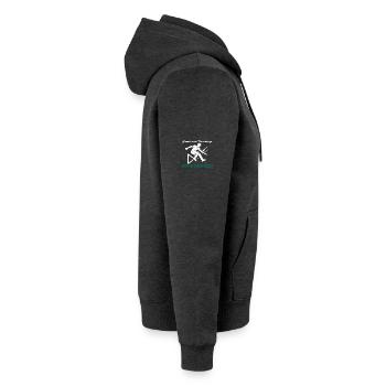 Parkour Jump - Dynamic Urban Design - Unisex Premium Organic Zip Hoodie - heather anthracite - Right - Nico (187cm)