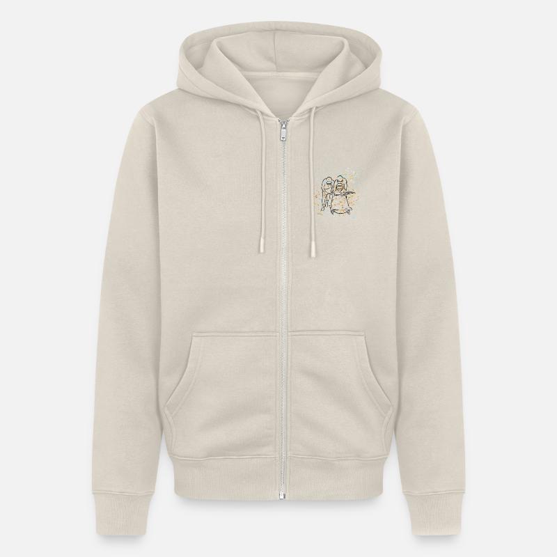 bobsleigh bleu doré - Veste à capuche bio Premium Unisexe - beige