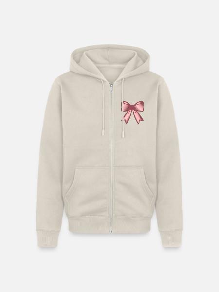 Haarschleife Schleife - Unisex Premium Bio Zip Hoodie - Beige