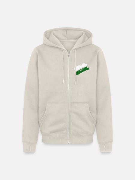 Sachsen Flagge - Pinselstriche - Unisex Premium Bio Zip Hoodie - Beige