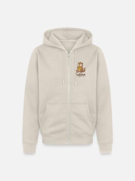 Frettchen Frittchen Fritten Pommes Frites - Unisex Premium Bio Zip Hoodie - Beige