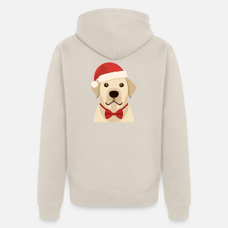 Golden Retriever Flat Noël Design - Veste à capuche bio Premium Unisexe - beige