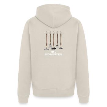 CEO of Rechenzentrum - Unisex Premium Bio Zip Hoodie - Beige - Hinten - Thijin (182cm)