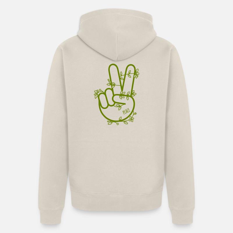 Main de paix avec tentacules - Veste à capuche bio Premium Unisexe - beige