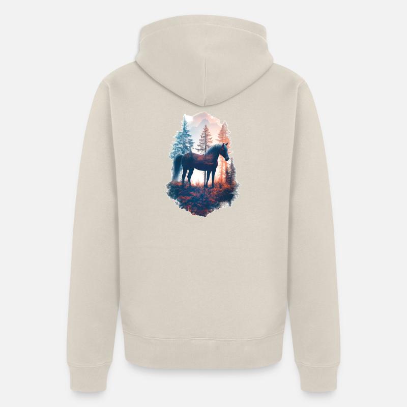 Cheval - Veste à capuche bio Premium Unisexe - beige