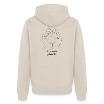 There is no planet b - Unisex Premium Bio Zip Hoodie - Beige - Hinten - Thijin (182cm)