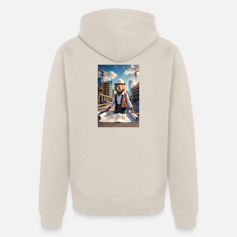 Architecte castor humanoïde - Veste à capuche bio Premium Unisexe - beige