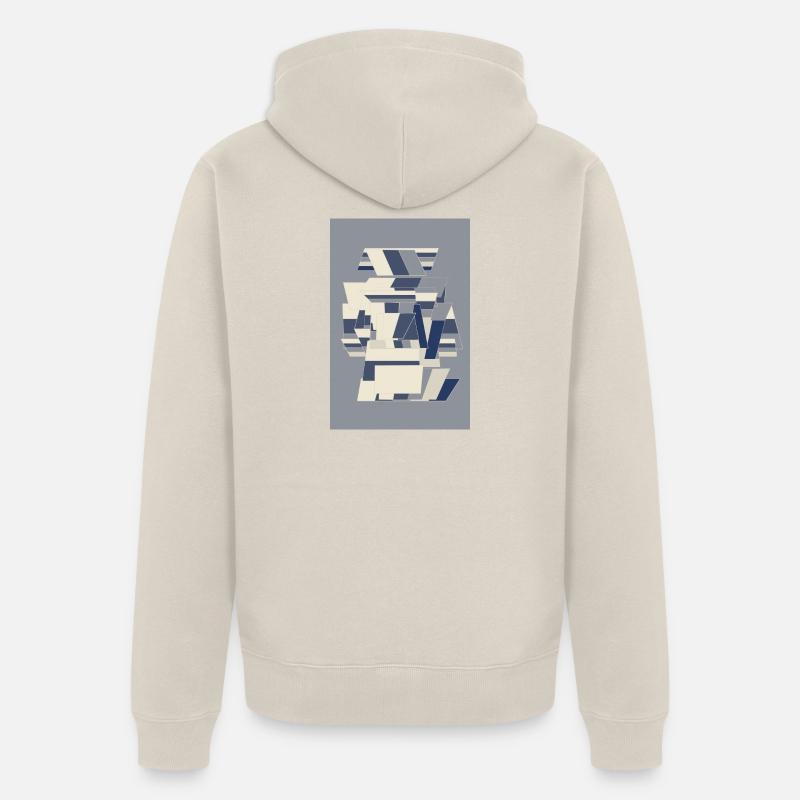 Blue Robot Warrior - Unisex Premium Bio Zip Hoodie - Beige