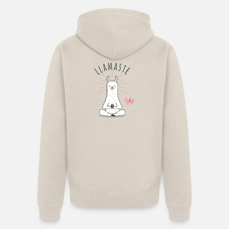 Lama de méditation Llamaste - Veste à capuche bio Premium Unisexe - beige