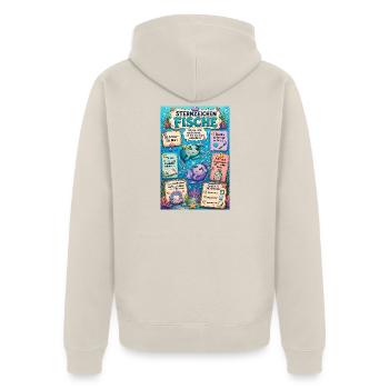 Sternzeichen Fische – Träumerisch und kreativ - Unisex Premium Bio Zip Hoodie - Beige - Hinten - Thijin (182cm)