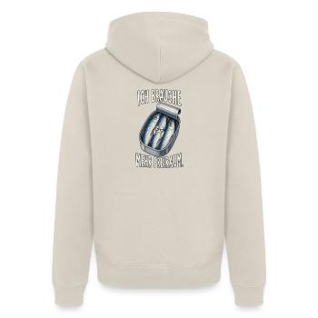Ich brauche mehr Freiraum – Sardinen - Unisex Premium Bio Zip Hoodie - Beige - Hinten - Thijin (182cm)
