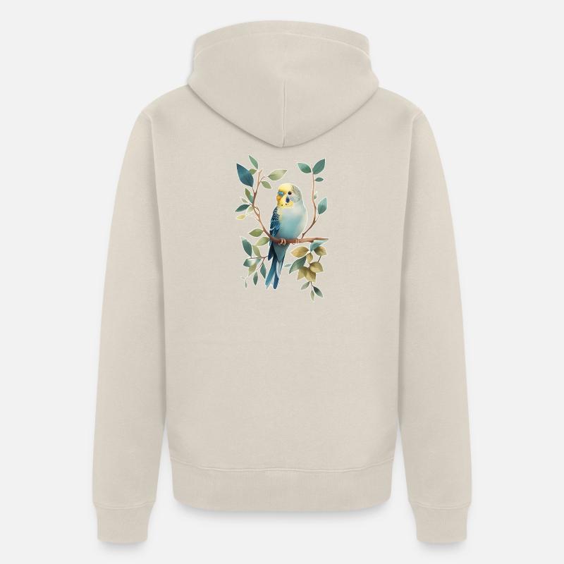 Perruche ondulée - Veste à capuche bio Premium Unisexe - beige