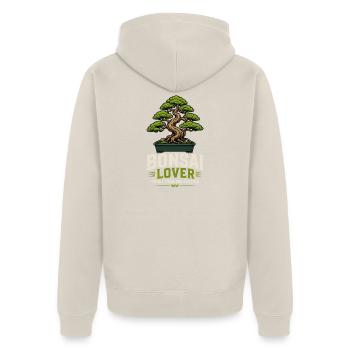 Japanische Bonsai-Baum Pflanze Bonsai-Lover Bonsai - Unisex Premium Bio Zip Hoodie - Beige - Hinten - Thijin (182cm)