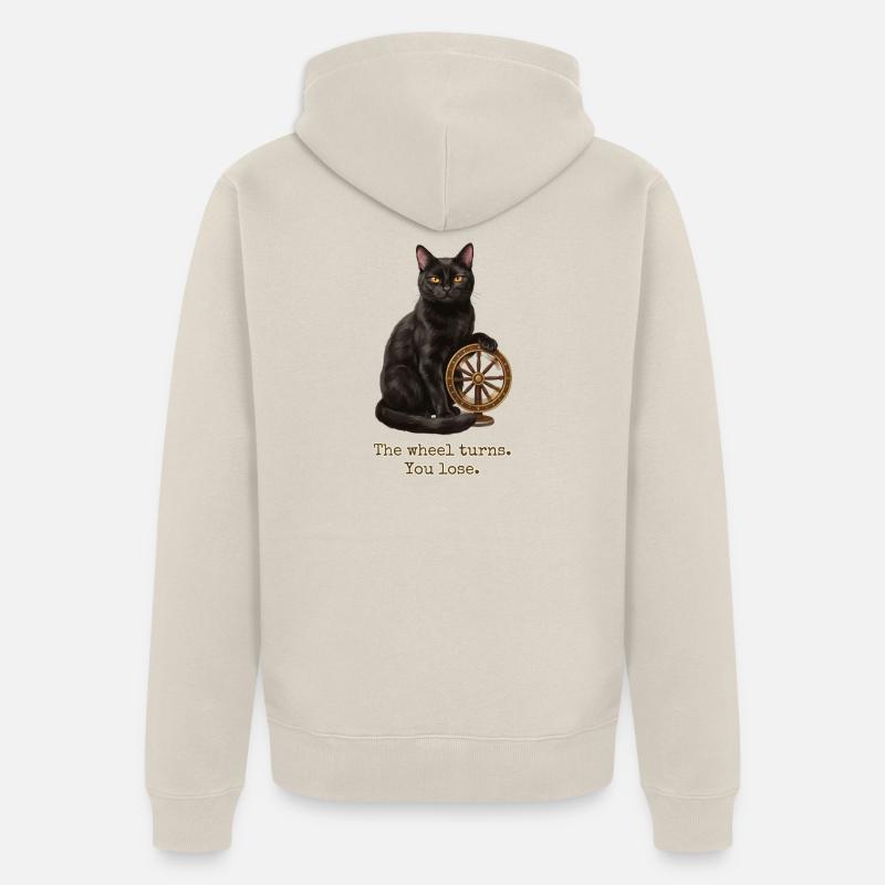 La roue tourne le chat - Veste à capuche bio Premium Unisexe - beige