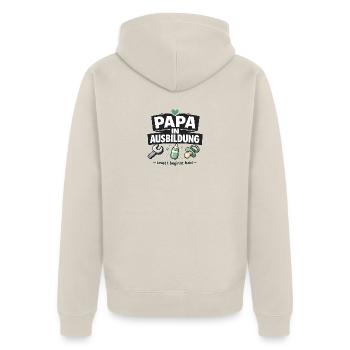 Dad in Training Level 1 - Unisex Premium Organic Zip Hoodie - beige - Back - Thijin (182cm)