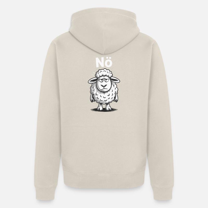 Basse-Autriche – Grumpy Sheep Humour Design - Veste à capuche bio Premium Unisexe - beige