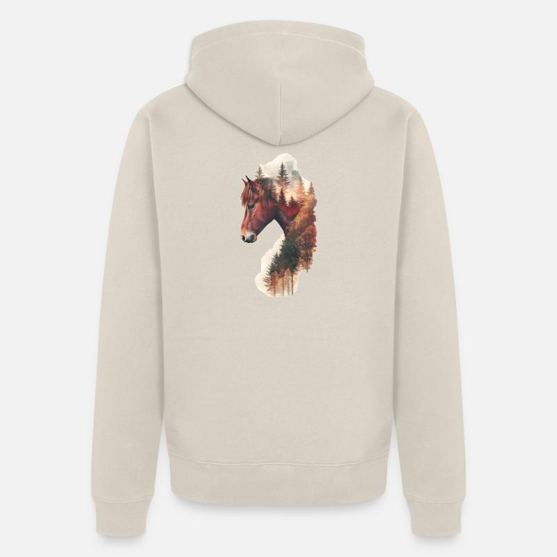 Cheval - Veste à capuche bio Premium Unisexe - beige