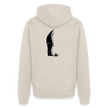 Coffeenaut Black and White Space Explorer - Unisex Premium Bio Zip Hoodie - Beige - Hinten - Thijin (182cm)