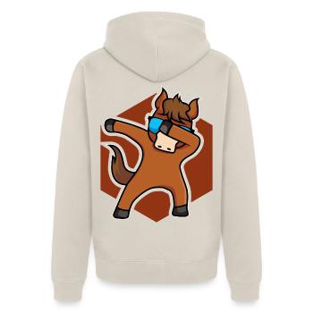 Tanzendes Pferdchen - Unisex Premium Bio Zip Hoodie - Beige - Hinten - Thijin (182cm)