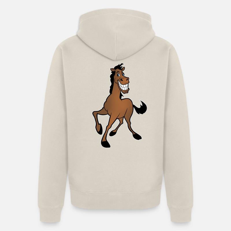 cheval - Veste à capuche bio Premium Unisexe - beige